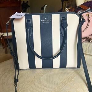 Kate Spade NWT navy & white striped purse